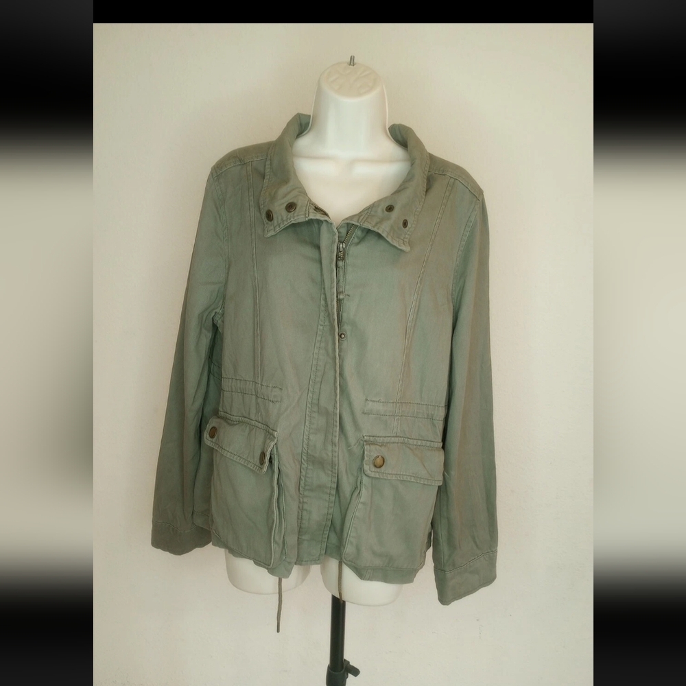 Aeropostale Olive Utility Army Jacket Sz L